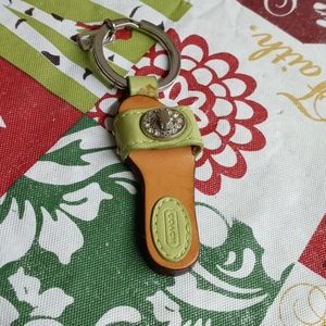 Coach keychain sandal lime green